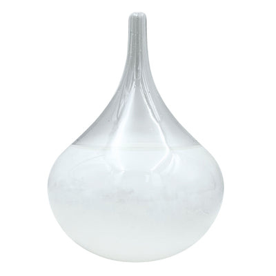 Búrkový barometer Fitzroya – kvapka Storm Glass s možnosťou personalizácie gravírovaním – elegantný darček v tvare kvapky, výška 11 cm, sklenená nádoba s jedinečnými kryštálmi reagujúcimi na zmeny počasia