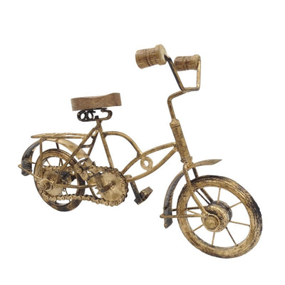 Figúrka starého bicykla s gravírovaním - kovovo-drevená dekorácia s rozmermi 30 x 20 x 10 cm