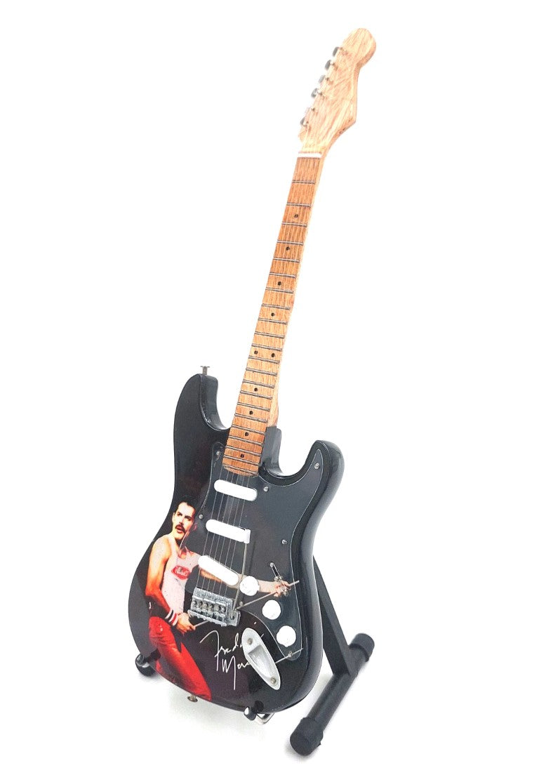 Zberateľská mini gitara Freddie Mercury s gravírovaním