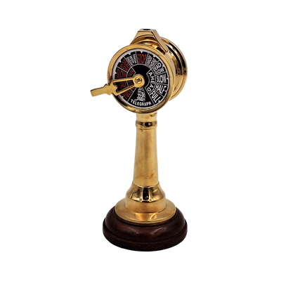 Telegraf Okrętowy COM-2005 z Mosiądzu i Drewna, Wysokość 16 cm, Personalizowany Grawer, Idealny na Prezent dla Miłośników Żeglugi