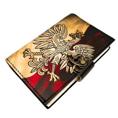 Kožený zápisník denník Poľský orol patriotický s gravírovaním