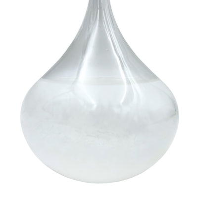 Búrkový barometer Fitzroya – kvapka Storm Glass s možnosťou personalizácie gravírovaním – elegantný darček v tvare kvapky, výška 11 cm, sklenená nádoba s jedinečnými kryštálmi reagujúcimi na zmeny počasia