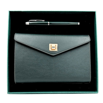 Elegancki Zestaw Upominkowy z Personalizowanym Grawerem - Skórzany Notes A6 z Wysokiej Jakości Długopisem w Luksusowym Pudełku Prezentowym