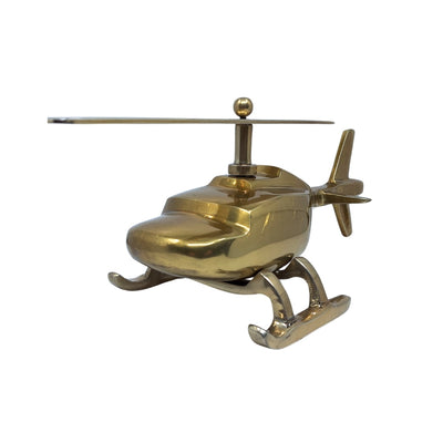 Kovový model helikoptéry s možnosťou personalizácie gravírovaním – zlatý, 32 cm