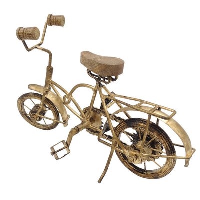 Figúrka starého bicykla s gravírovaním - kovovo-drevená dekorácia s rozmermi 30 x 20 x 10 cm