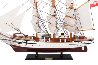 Model plachetnice Dar Pomorza 80cm s možnosťou personalizácie gravírovaním