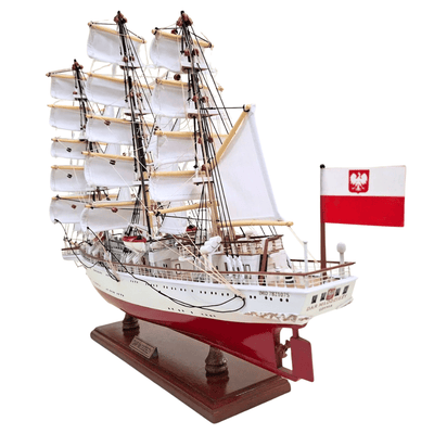 Ekskluzywny Model Żaglowca Statku Dar Młodzieży XXL 71 cm, możliwość personalizacji grawerem