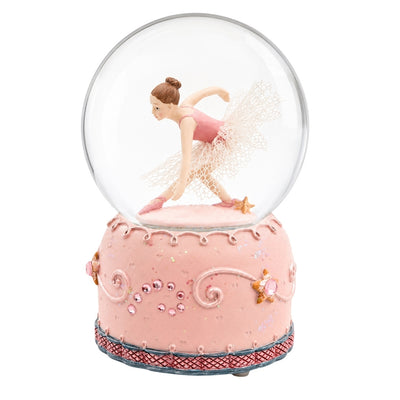 Tańcząca Baletnica w Szklanej Kuli 12cm z Możliwością Personalizacji Graweru - Elegancka Pastelowa Dekoracja na Prezent dla Miłośników Baletu, Wykonana z Polyresinu i Szkła