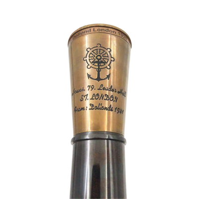 Mosadzný ďalekohľad na trojnožke s možnosťou personalizácie gravírovaním - elegantný dekoratívny prvok ako darček, výška nastaviteľná do 30 cm
