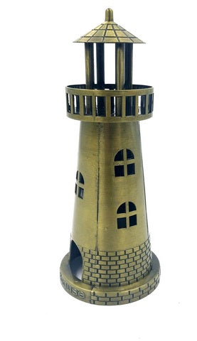 Maják svietnik na tealight 18,5 cm v antickom zlate s možnosťou gravírovania