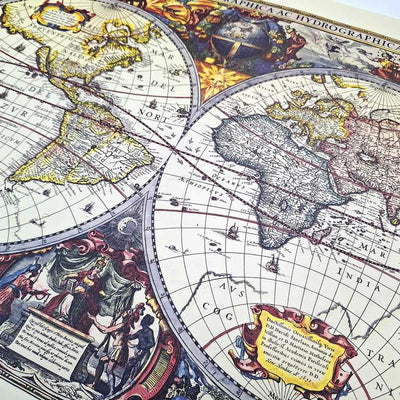 Mapa sveta 1630r. - reprint J. Hondius s možnosťou personalizácie gravírovaním