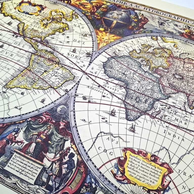 Mapa sveta 1630r. - reprint J. Hondius s možnosťou personalizácie gravírovaním