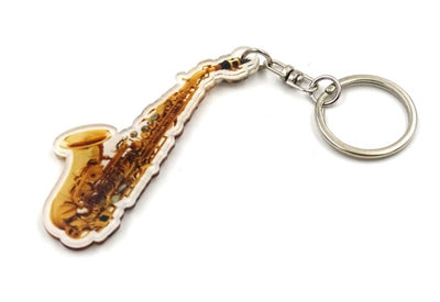 Akrylový prívesok na kľúče saxofón ACI-8034 s možnosťou personalizácie gravírovaním