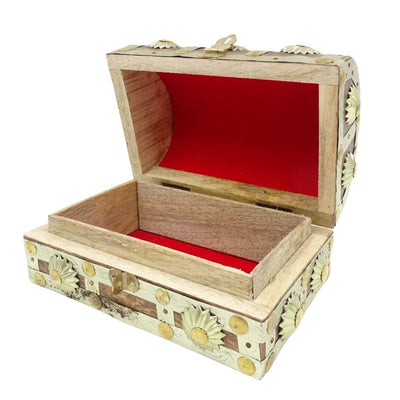 Drevená škatuľka na drobnosti SE14 s možnosťou personalizácie gravírovaním, hnedá a zlatá, ideálna ako darček – 16x9,5x10 cm