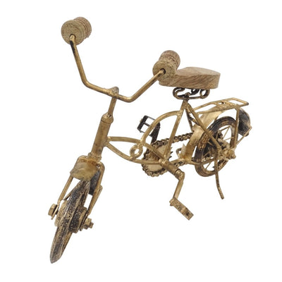 Figúrka starého bicykla s gravírovaním - kovovo-drevená dekorácia s rozmermi 30 x 20 x 10 cm