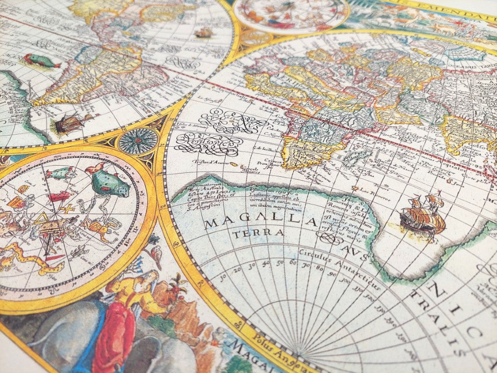 Mapa Świata Orbis Terrarum 1594