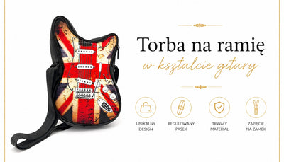 Torba na ramię w kształcie gitary z flagą brytyjską RBG-008 z możliwością personalizacji grawerem