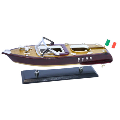 Model motorového člna Reeva z dreva 35x11x13 cm