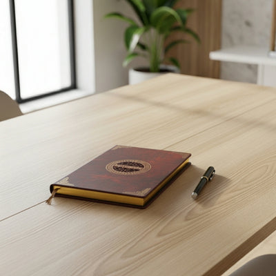 Elegancki Notes A5 z Drewnianą Okładką i Personalizowanym Grawerem – Luksusowy Pamiętnik na Prezent z Złotymi Brzegami i Wysokiej Jakości Papierem w Kolorze Brązowym