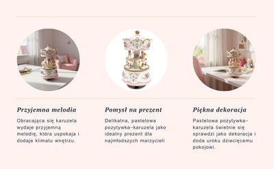Kolotoč hracia skrinka pastelová MP-333 s gravírovaním