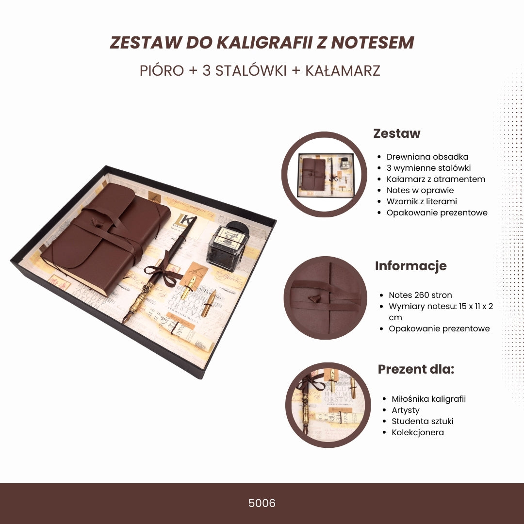 Exkluzívna kaligrafická súprava so zápisníkom