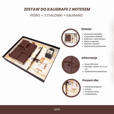 Exkluzívna kaligrafická súprava so zápisníkom