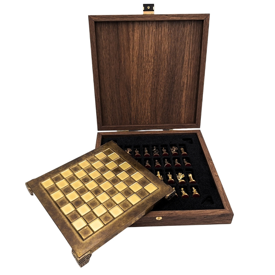 Exkluzívne kovové šachy Byzancia 20x20 cm s personalizovaným gravírovaním