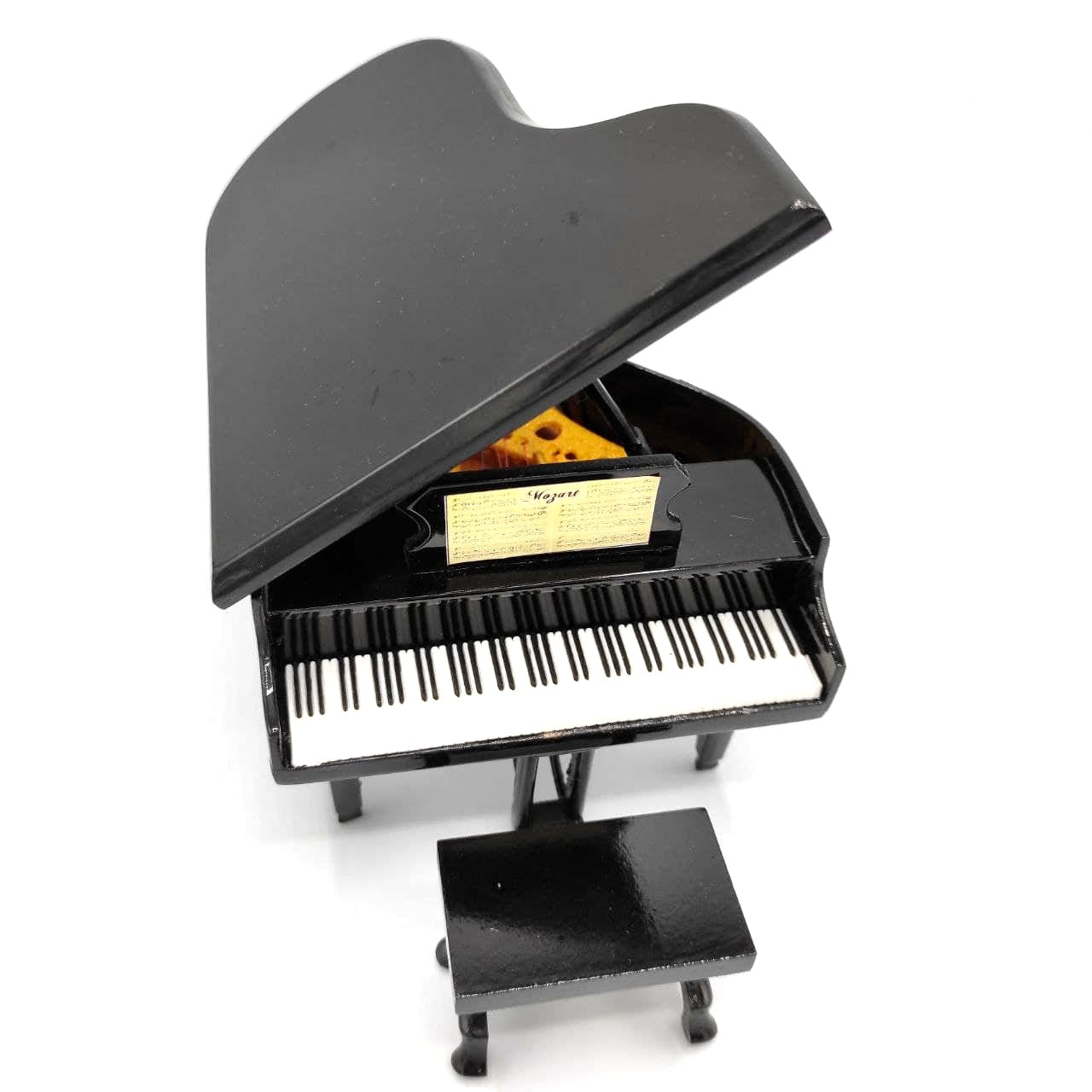 Mini klavír s možnosťou personalizácie gravírovaním, čierny, ručne vyrobený z balzy, mierka 1:10, ideálny darček pre klaviristov a milovníkov hudby, výška 8 cm