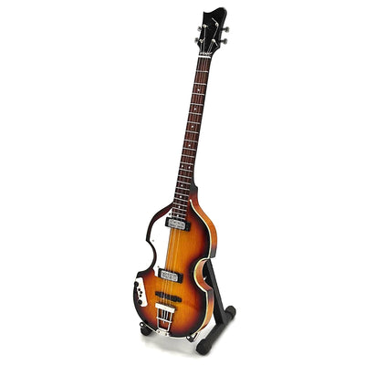 Mini basgitara v štýle Paul McCartney, MGT-2028, mahagónová, možnosť personalizácie gravírovaním, ideálna ako darček, výška 27,5 cm