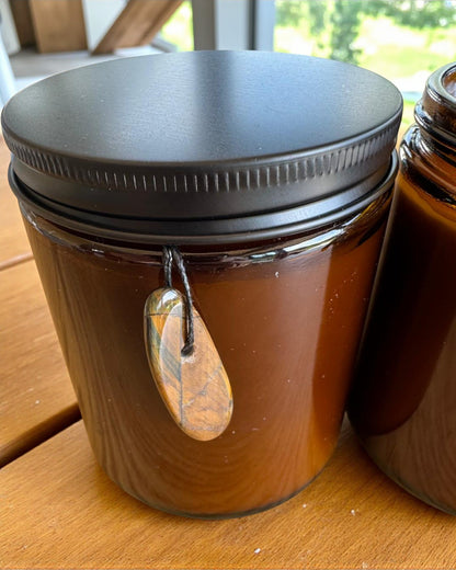 Intenčná sviečka Tigria sila – Sebavedomie a prosperita, 250 ml, možnosť personalizácie viečka na darček