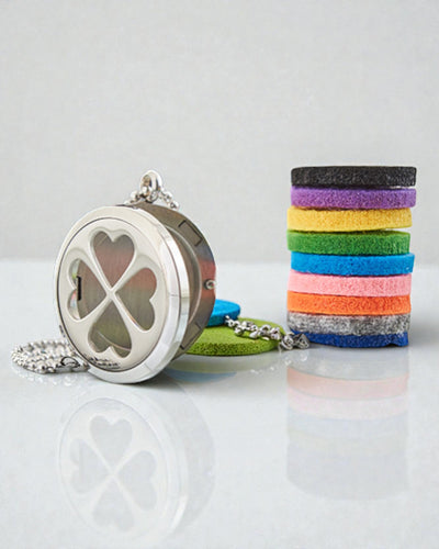 AromaClover – aromaterapeutický náhrdelník s príveskom štvorlístka 30 mm