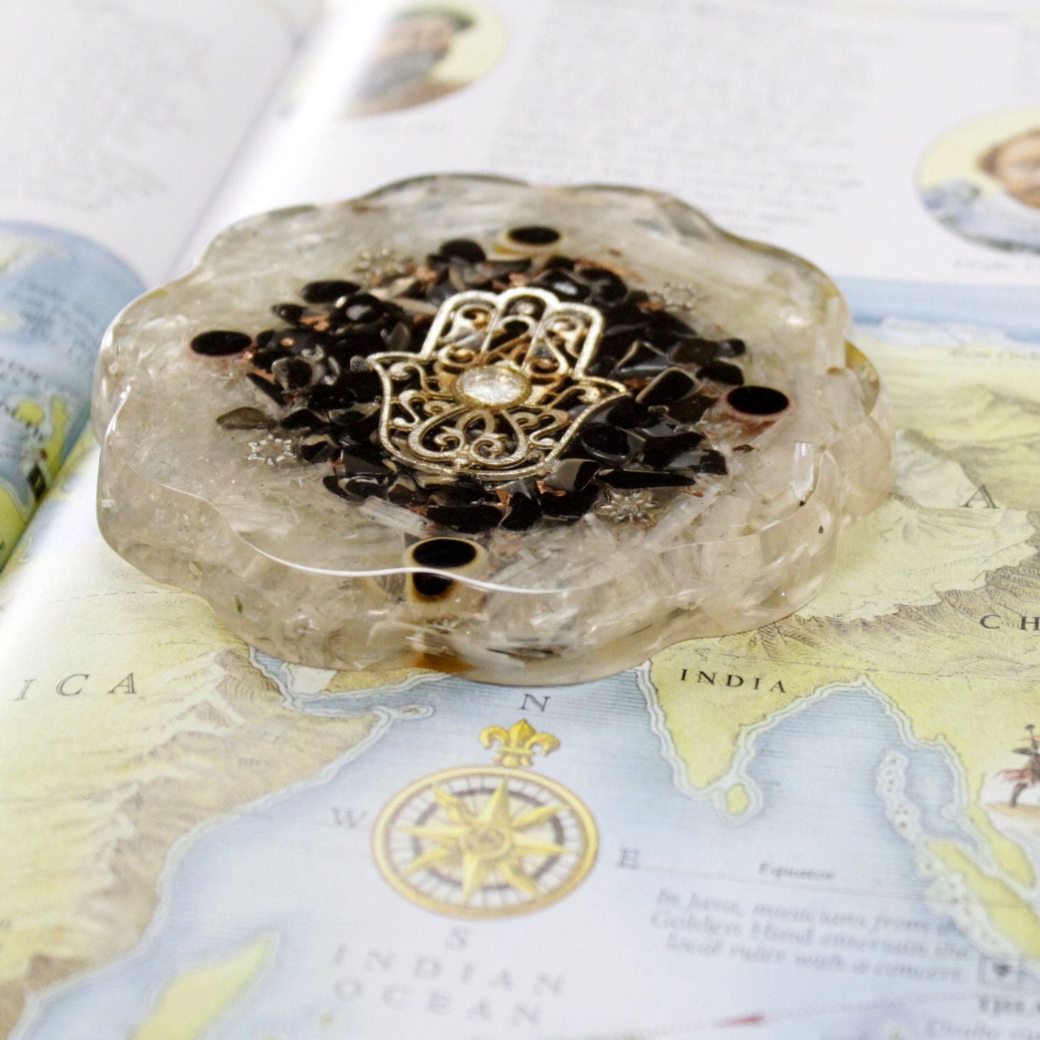 Orgonite Desk Power Pack Hamsa z Sellonitem
