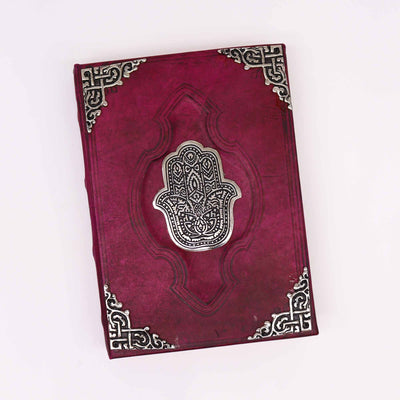 Hefty Red Tan Book s dekoráciou Hamsa