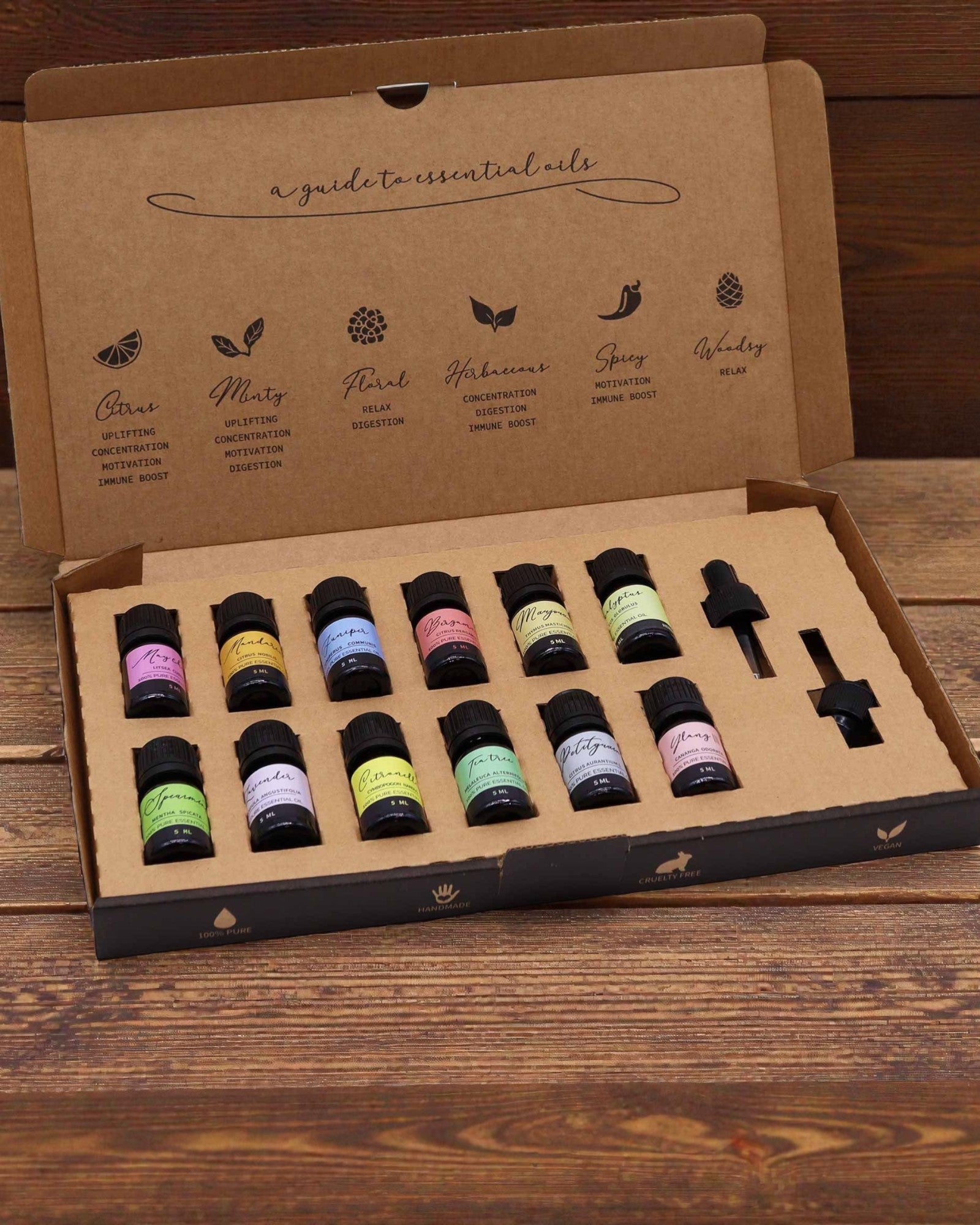 Jarné prebudenie prírody – Luxusná súprava 12 éterických olejov 5 ml s kvapkadlami