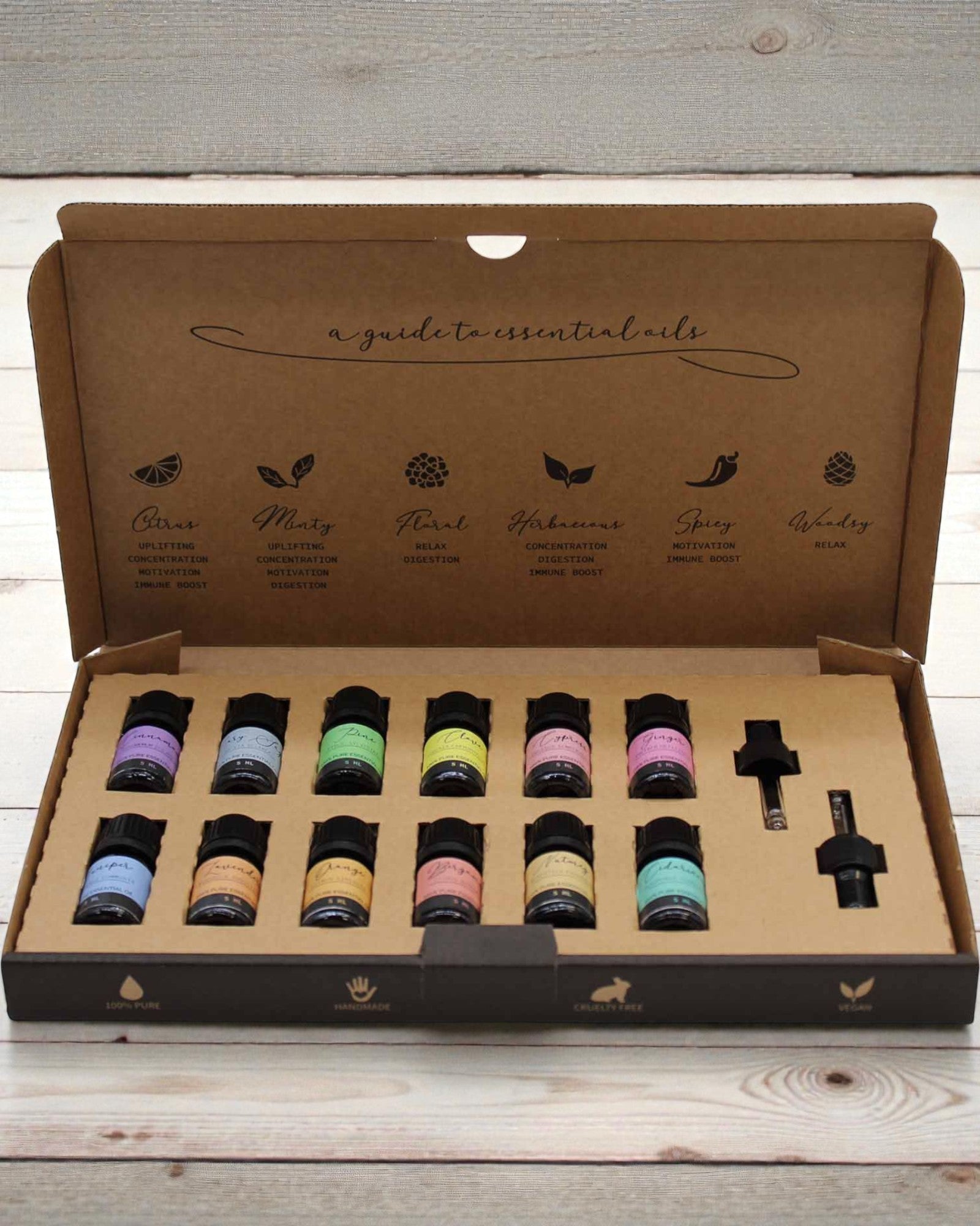 Jesienna Harmonia Natury – Luksusowy Zestaw 12 Olejków Eterycznych 5 ml z Pipetami