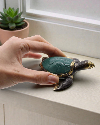 Trojica morskej harmónie – ručne vyrobená súprava 3 mosadzných korytnačiek