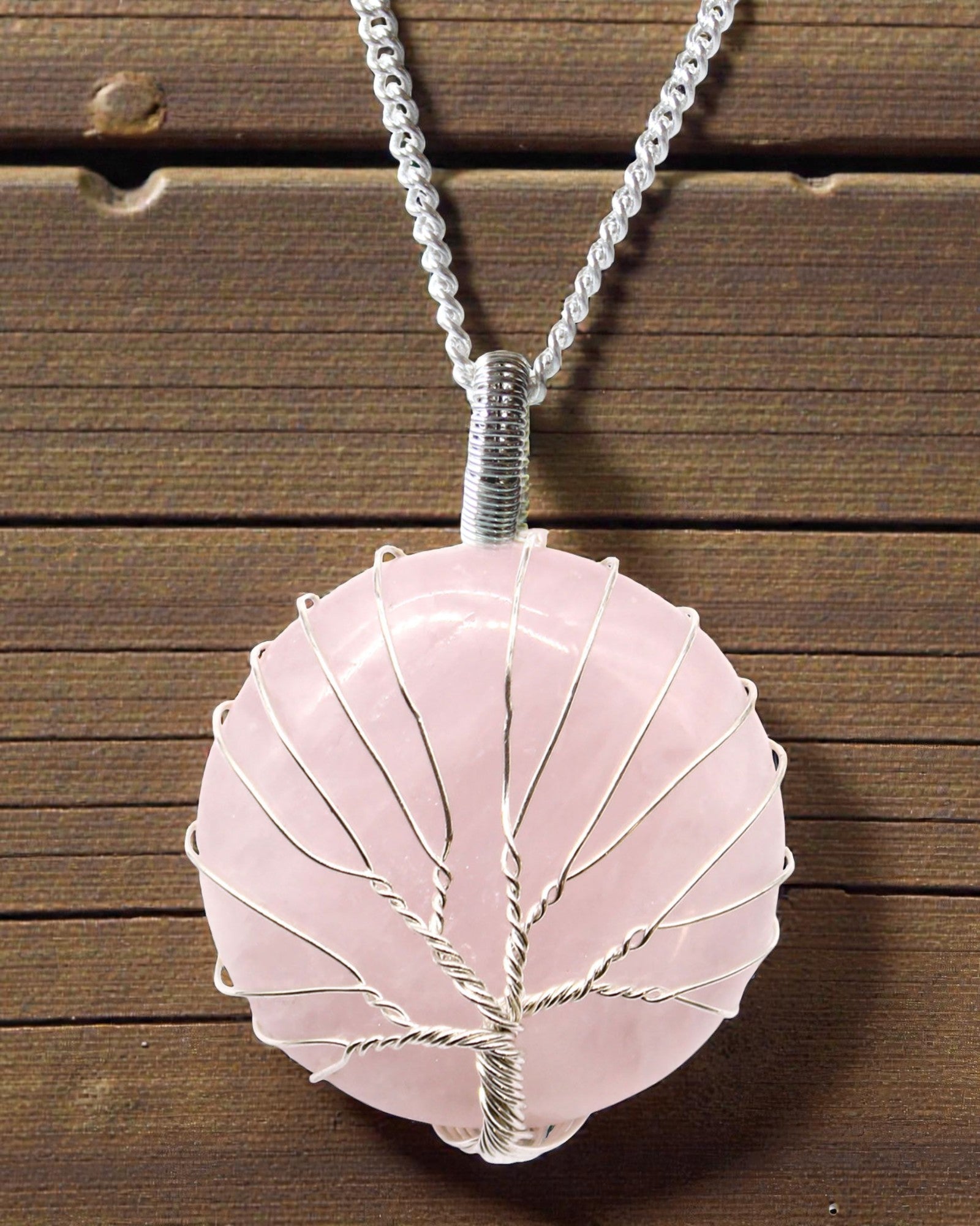 Náhrdelník s drahokamom Strom života – ruženín