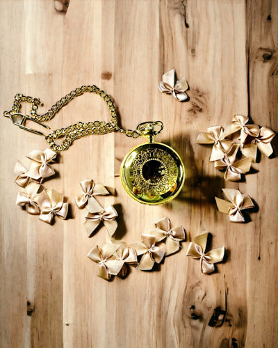 Retro Vyrezávané Vreckové Hodinky s Ručne Natahovaným Mechanizmom, zlatá farba s Rímskou Stupnicou a Svietiacim Ciferníkom, Vintage Štýl