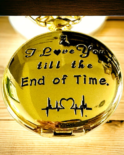 Vreckové hodinky zlatej farby v retro štýle s možnosťou gravírovania