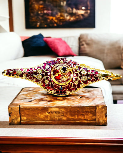 Magická Lampa Aladina s Možnosťou Gravírovania - Varianta Bordová, prepletená so zlatou