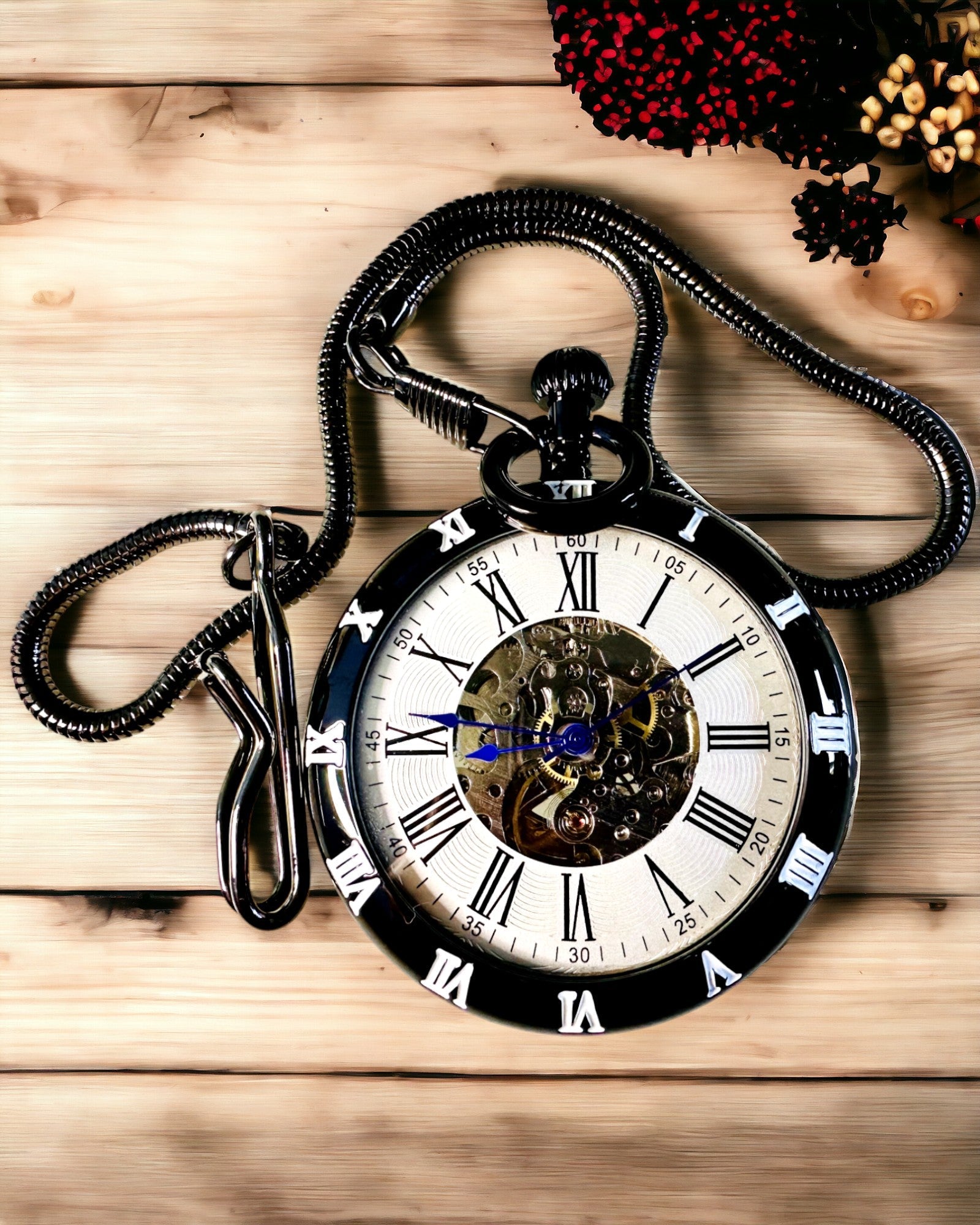 Mechanické vreckové hodinky s viditeľným mechanizmom – Možnosť personalizácie