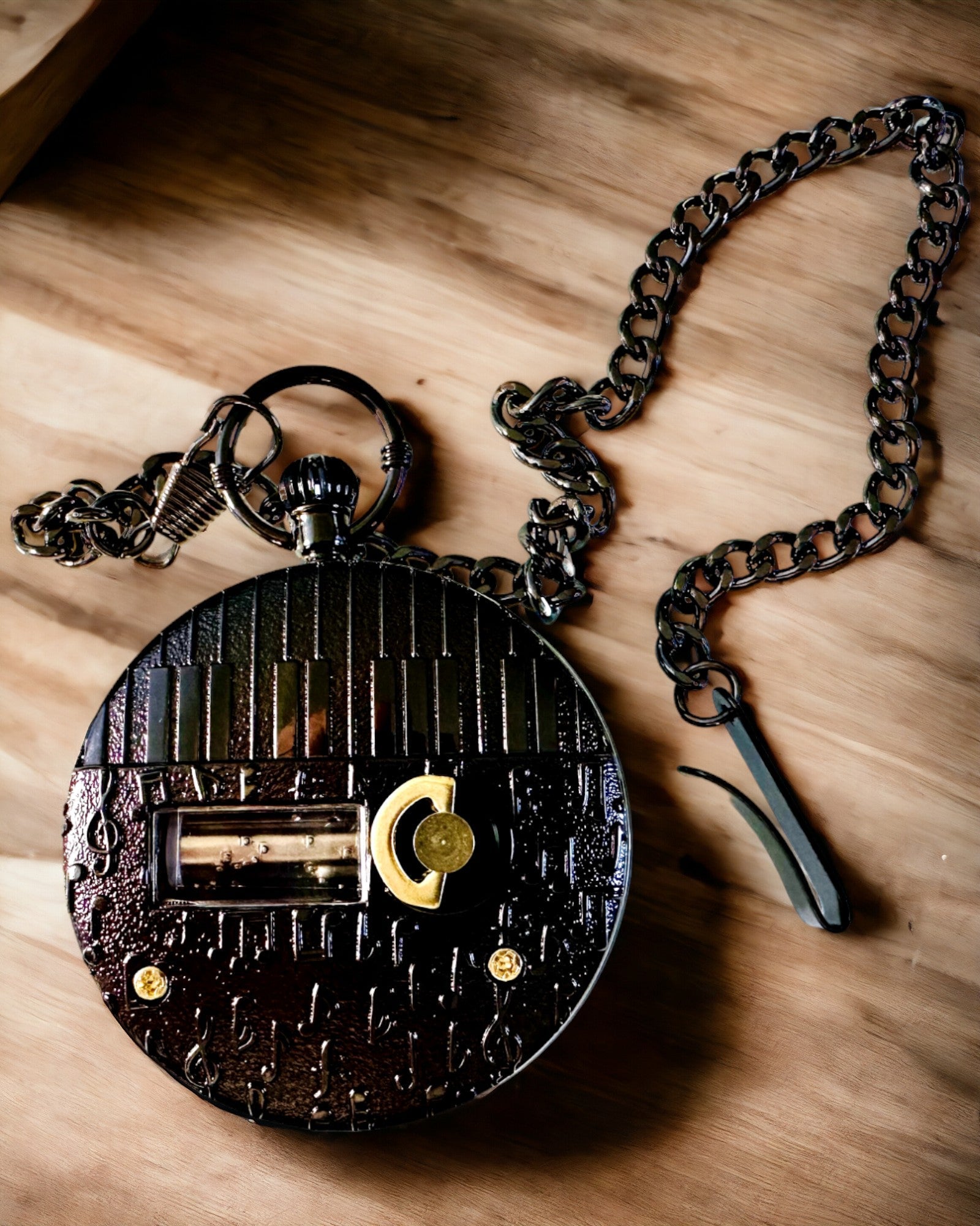 Vreckové hodinky "Astrum Temporis" - Čierny rám. Možnosť personalizácie gravírovaním