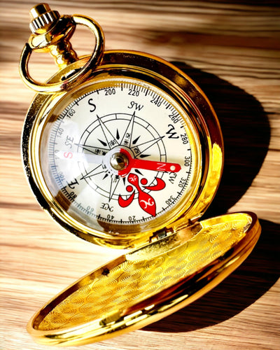Kompas Wędrowiec z Opcją Grawerowania - kolor złoty