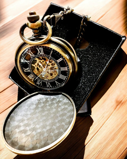 Vreckové hodinky klasické "Vintage Elegance", zlatá farba, možnosť personalizácie gravírovaním