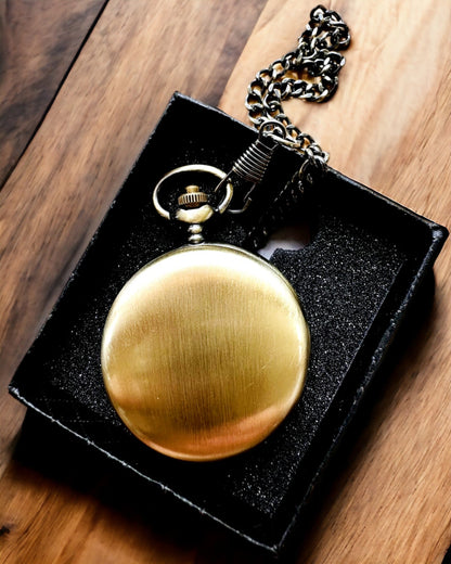 Vreckové hodinky klasické "Vintage Elegance", zlatá farba, možnosť personalizácie gravírovaním