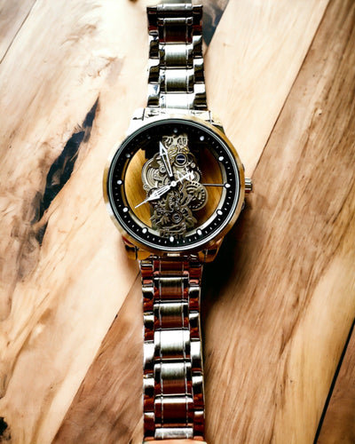 Elegantné pánske hodinky KIMSDUN Prestige Transparentný Mechanizmus a Športová Elegancia, možnosť personalizácie gravírovaním