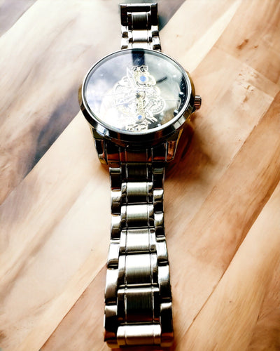 Elegantné pánske hodinky KIMSDUN Prestige Transparentný Mechanizmus a Športová Elegancia, možnosť personalizácie gravírovaním