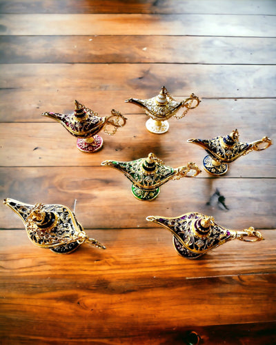 Malá 4 cm Magická Lampa Aladina, brelok, 6 variantov farebných - Zázračné Spomienky, personalizácia gravírovaním