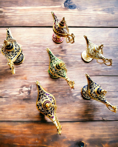 Malá 4 cm Magická Lampa Aladina, brelok, 6 variantov farebných - Zázračné Spomienky, personalizácia gravírovaním