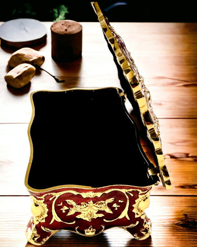 Skrinka, Organizér na Šperky v Štýle Vintage – Kovová Skrinka na Poklady s Ozdobnými Prvkami